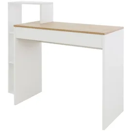 ML-Design Schreibtisch mit Regal Weiß Tischplatte in Sonoma-Eiche 110x72x40 cm