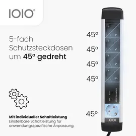 Olympia Steckdosenleiste 1,5 m Schwarz 5 St.