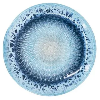 Kaladia Keramik Reibeteller/Keramikhobel - ideal für Ingwer, Parmesan etc. - in Blau - Durchmesser: 12 cm - handgemacht & handbemalt - Made in Spain