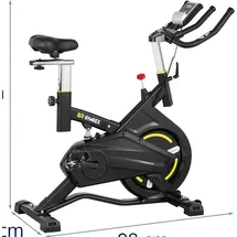 Gymrex Heimtrainer - Schwungmasse 13 kg - belastbar bis 100 kg - LCD - mit Stoßdämpfung - Schwarz