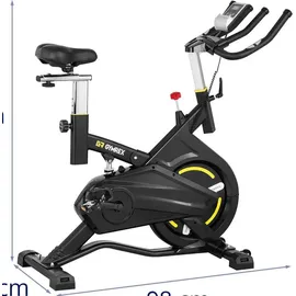 Gymrex Heimtrainer - Schwungmasse 13 kg - belastbar bis 100 kg - LCD - mit Stoßdämpfung - Schwarz
