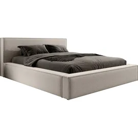 FEDVE Polsterbett Mendocino aus Bouclé-Stoff 200x200 Beige - Beige
