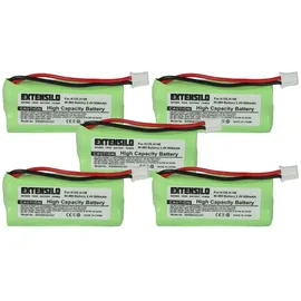 EXTENSILO 5x Akku Ersatz für 55AAAHR2BMX, C30852D1640X1, 220436C1, 41AAAH2BMX, 220382c1 für schnurlos Festnetz Telefon (850 mAh, 2,4 V, Nimh)