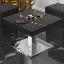 GGM Möbel Bistro Loungetisch Schwarz Marmor 60 x 60 x 41 cm
