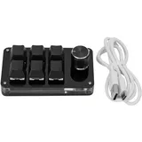 Pissente Einhändig Programmierbare Makro-Tastatur, 6 Tasten, MINIMakro, Mechanische Gaming-Tastatur, Einhändige Mechanische Tastatur, Programmierbare Tastatur mit (Black)