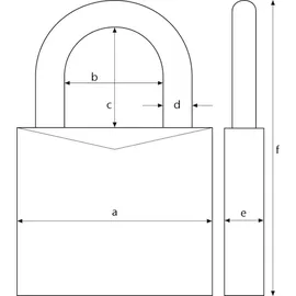 ABUS Zylindervorhangschloss 45/30 Schlosskörper-B.29mm MS versch.-schl.ABUS