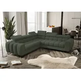 Fun Möbel Ecksofa Stoff Schlafsofa 2-Sitzer Grün