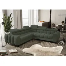 Fun Möbel Ecksofa Stoff Schlafsofa 2-Sitzer Grün