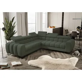 Fun Möbel Ecksofa Stoff Schlafsofa 2-Sitzer Grün