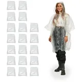 Relaxdays Regenponcho 20er Set - Transparent