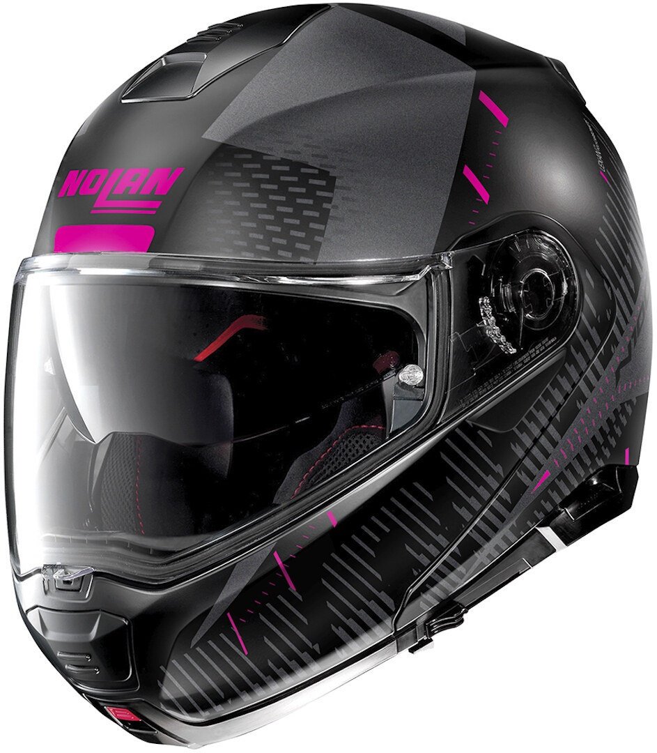 Nolan N100-5 Lightspeed N-Com Klapphelm, schwarz-pink, Größe XS für Männer