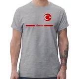 Shirtracer T-Shirt Türkei Trikot Wappen, Türkiye mit Stolz, Türkisches Fan-Motiv 2026 Fussball WM Fanartikel grau S