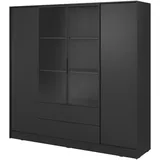 masseno Drehtürenschrank CATERINA 206 x 200 x 51 cm Schwarz