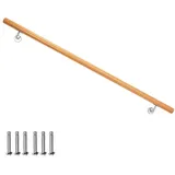 V2Aox Handlauf Buche Holz Handlauf Treppengeländer Wandhandlauf Treppe 50 - 500 cm, 140 cm Gesamtlänge 140 cm
