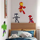 KOMAR Wandtattoo Spidey and His Amazing Friends Power Group - Größe 50 x 70 cm - Marvel, Wandsticker, Kinderzimmer, Aufkleber, Bunt