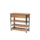 Diamond Garden Beistellwagen MERLOT, Edelstahl / Premium Teak