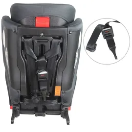 XOMAX Kindersitz ISOFIX I mitwachsend I 9-36 kg, 15 Monate - 12 Jahre, Gruppe 1/2/3 I 5-Punkt-Gurt und 3-Punkt-Gurt I Bezug abnehmbar und waschbar I ECE R129 I anthrazit-grau