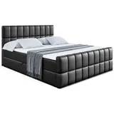 altdecor Boxbett, Schwarz Hochglanz, Höhe ca. 20 cm, 200x200 cm, Schlafzimmer, Betten, Boxspringbetten
