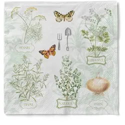 Sovie HORECA Serviette Fresh Herbs aus Tissue 33 x 33 cm, 100 Stück Frische Küche Kräuter