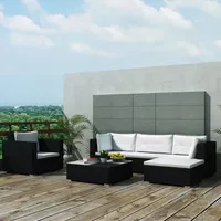 vidaXL Garten-Lounge-Set 6-tlg. schwarz