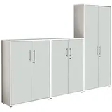 Aktenschrank TABOR 53 Büroschrank Mehrzweckschrank abschließbar Metallgriffe (weiß/weiß matt)