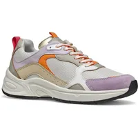 GEOX ZARVIA A Sneaker, Off White/Lilac, 38 EU