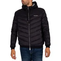 Giorgio Armani Armani Exchange Gewebte Daunenjacke mit Kapuze, Schwarz S - Schwarz - S