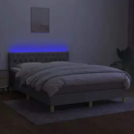 vidaXL Boxspringbett 140 x 200 cm Hellgrau