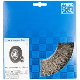 pferd tools POS Rundbürste breit ungezopft RBU Ø200x25xvariable Bohrung Edelstahl-Draht-Ø0,30 Schleifbock