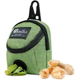 MultiValue Leckerlitasche für Hunde, Multifunktionale Hundetraining Leckerlitasche Tasche Oxford Tuch wasserdichte Hundefutter Leckerlitasche mit Kotbeutelspender für Hunde (Grün, A)