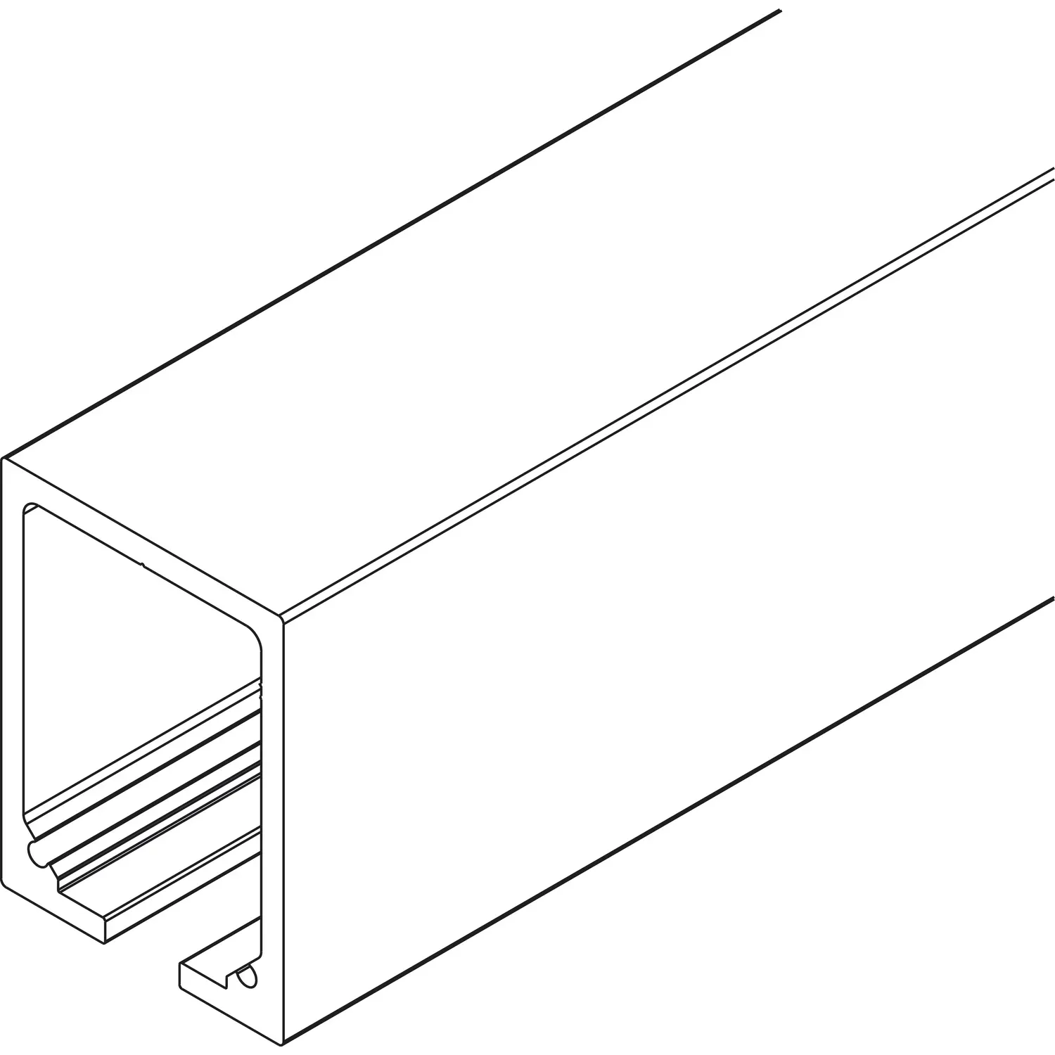 Hawa HAWA Junior 250 Laufschiene Deckenmontage L=6000 mm auf Maß Alu farblos elo...