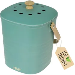 HMF Nachhaltiger Biomülleimer Küche, Geruchsdichter Komposteimer mit Deckel, 3 Liter, Grün