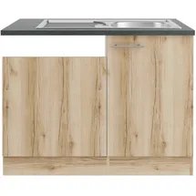 OPTIFIT Spülenschrank Livorno290 110 x 60 x 84,8 cm Wildeiche Nachbildung