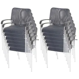 Proregal Besucherstuhl Stoff grau 12er Set