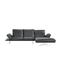 KOINOR Ecksofa Echtleder Francis , schwarz , Maße (cm): B: 314 H: 93 T: 159