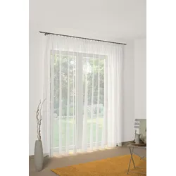 Gardine WIRTH "7227" Gr. 18, orange, B:450cm H:245cm, Polyester, Gardinen, Store - Faltenband 1:3