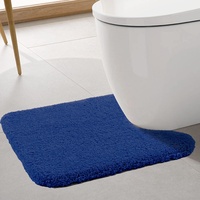 ROLIZOE WC Vorleger mit Ausschnitt Extrem Dicker WC Teppich rutschfest Klovorleger Hochsaugfähige Stand WC-Vorleger Super Weich Toilette Badteppich Mikrofaser 50 x 60cm, Marineblau