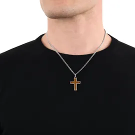 Amor Kreuzanhänger Edelstahl braun