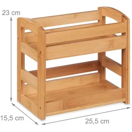 Relaxdays Gewürzregal Bambus 25,5 x 23 x 15,5 cm Natur