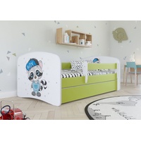 Sellbee Kinderbett Jugendbett 70x140 cm Grün mit Matratze Rausfallschutz