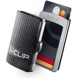 I-Clip Original Mini Wallet mit Geldklammer - Slim Wallet - Leder Geldbörse - Premium Portemonnaie - Kartenetui - Silber Carbon