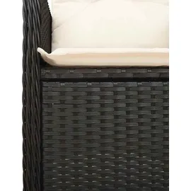vidaXL 5-tlg. Garten-Bistro-Set mit Kissen Schwarz Poly Rattan