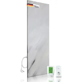 marwona Naturstein Infrarotheizung 800 Watt inkl. Digitalthermostat I Energiesparende Infrarot Wandheizung I 5 Jahre Garantie I Made in Germany I Bianco