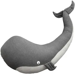Sebra - Stillkissen Marion der Wal, grau