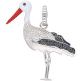 GIORGIO MARTELLO MILANO Anhänger Storch, Silber 925 Charms & Kettenanhänger Grün Damen