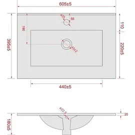 paplinskimoebel 60 x 80 x 39 Badezimmerschrank IGA Badezimmerschrank mit Unterschrank graphit, Badezimmerschrank-Set unter Waschbecken | Grau