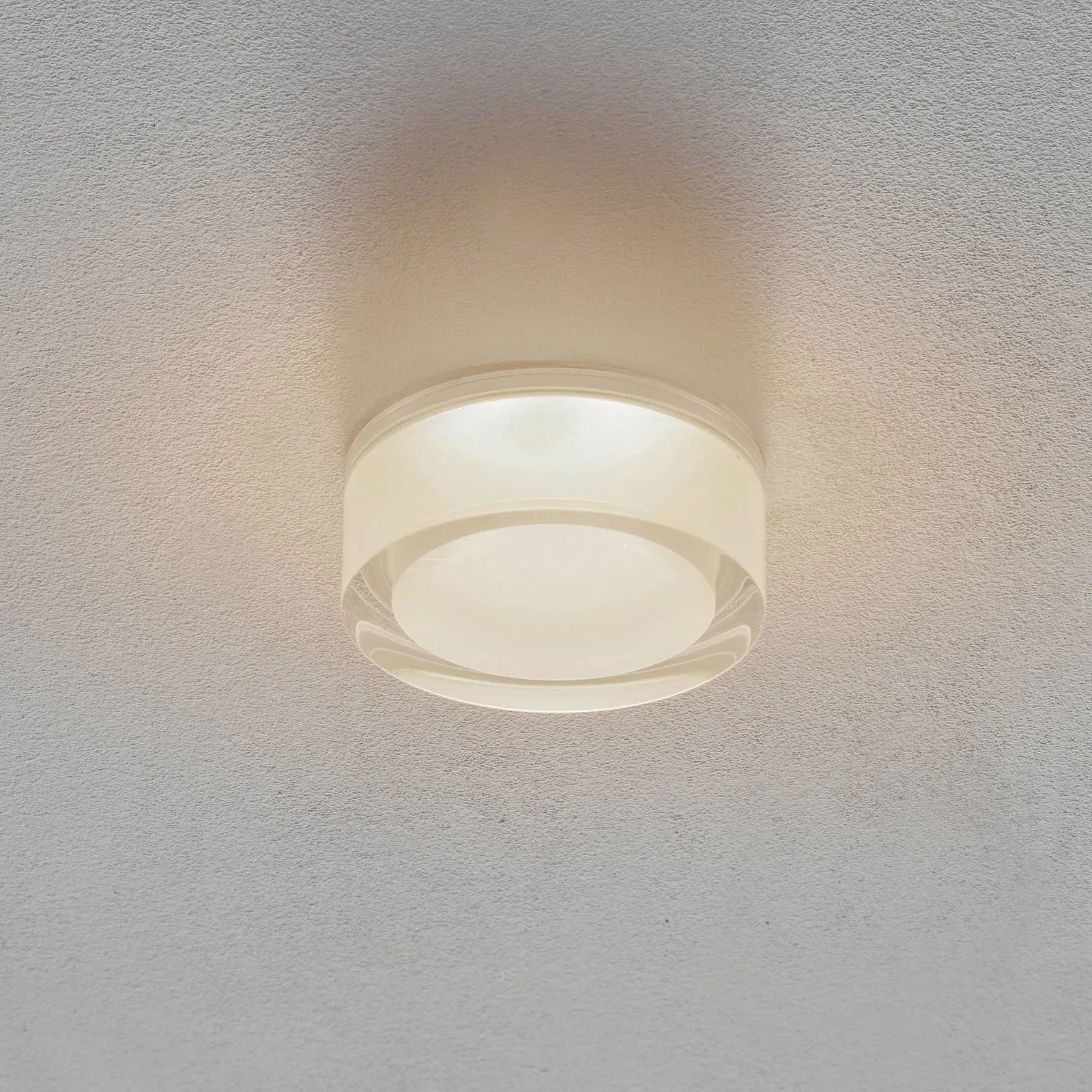 Wever & Ducré Lighting WEVER DUCRÉ Mirbi IP44 1.0 LED-Einbaulampe rund 1.0, dimmbar, weiß / opal, für Badezimmer, Kunststoff, Design - 9.2 cm - 9.2 cm - 3.45 cm