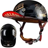 Motorrad Halbschalen Halbhelm Halbschalenhelm Baseballmütze-Helm Baseball Cap Brain-Cap Motorradhelm Mit ECE Cruiser Chopper Scooter Helm Für Bike Cruiser Chopper Moped Scooter, L =(59〜60CM)