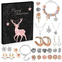 LuxusKollektion Adventskalender Schmuck 2024 Damen Mädchen Silber Ringe Ohrringe