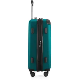 HAUPTSTADTKOFFER - SPREE - Handgepäck Hartschalen-Koffer Trolley Rollkoffer Reisekoffer, 4 Doppel-Rollen, 55 cm, 42 L, Aqua Grün